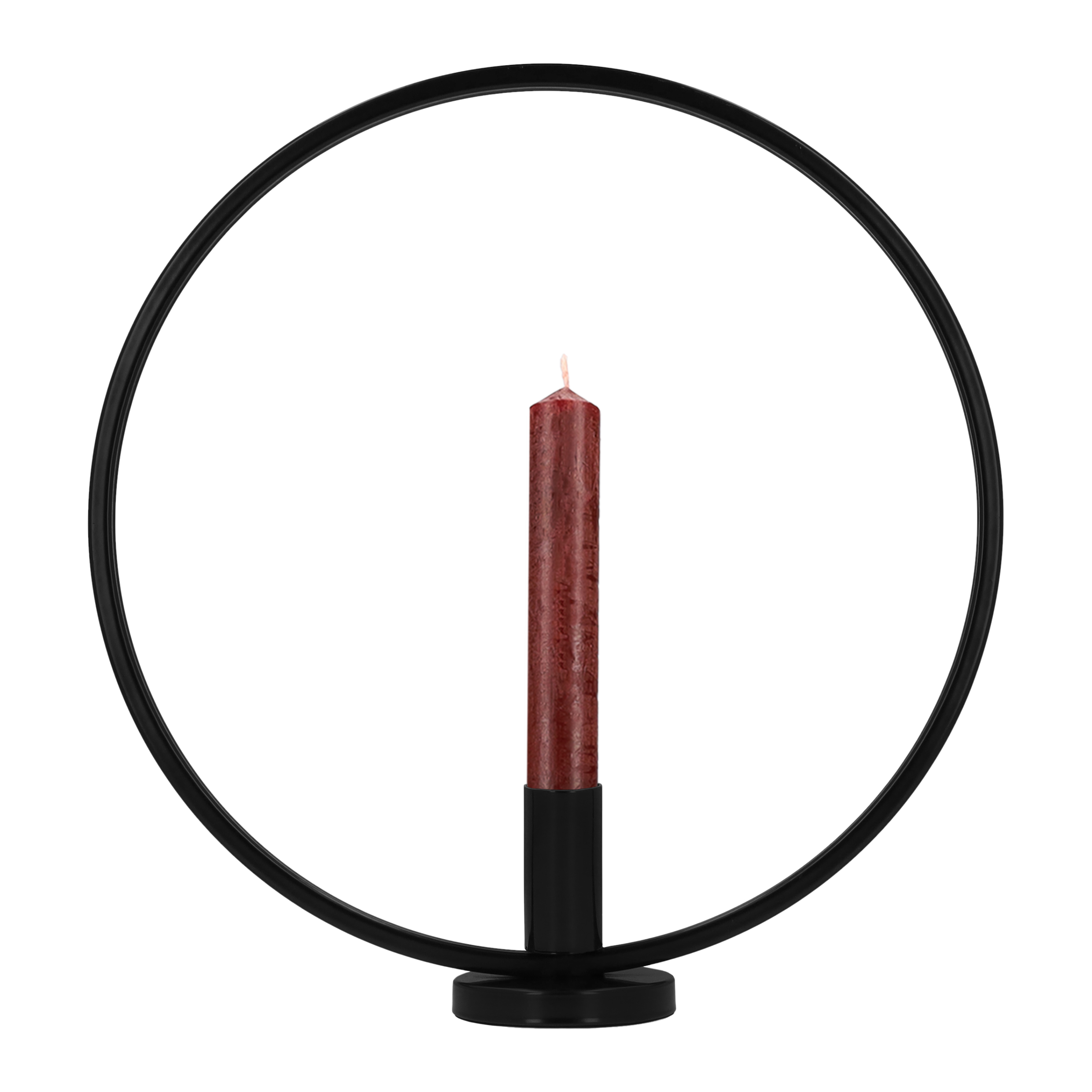 QUVIO Kandelaar - Rond - 29 cm - Metaal - Zwart - QUVIO Kandelaar - Rond - 29 cm - Metaal - Zwart -