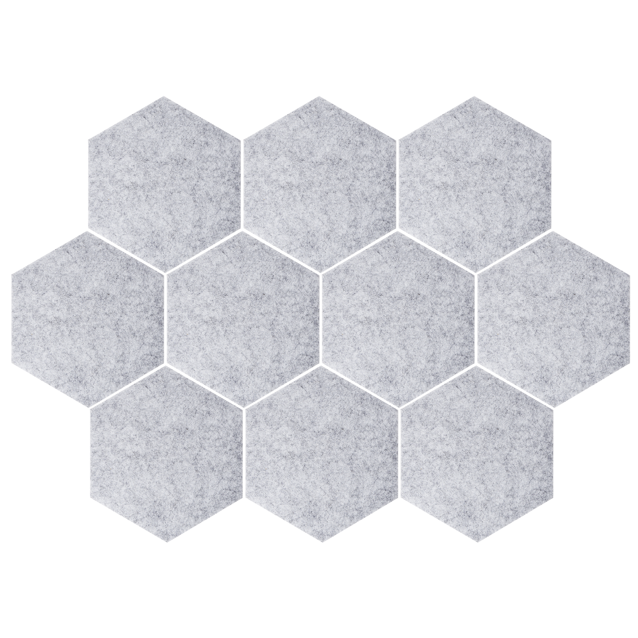 QUVIO Vilten memobord hexagon set van 10 - Grijs - QUVIO Vilten memobord hexagon set van 10 - Grijs -